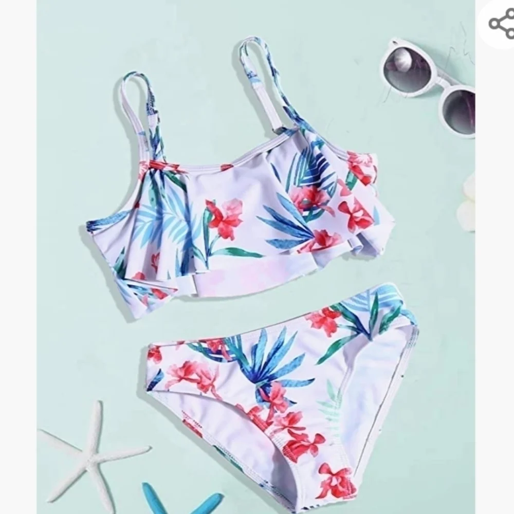 Ashiner Girl's Flounce Two Piece Bikini Swimsuit